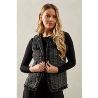 Sleeveless Tweed Jacket
