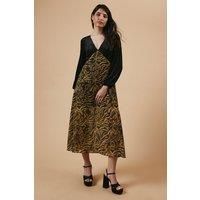 Occasion Animal Spot Bodice Midi Dress