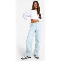 Womens Boohoo Basics 32 Inch Leg High Waisted Boyfriend Jeans