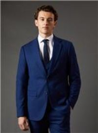 Mens French Navy Slim Fit Essential Suit Jacket - Dark Blue - 42R