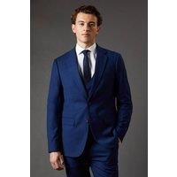 Mens French Navy Slim Fit Essential Suit Jacket - Dark Blue - 44R