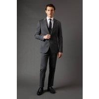 Mens Mid Grey Slim Fit Essential Suit Trousers - 30S