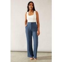 Wallis Womens Dress Pants Teal Petite Regular Fit Flared Smart Trousers