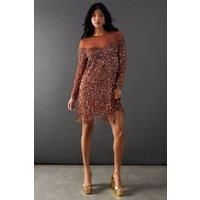 Warehouse Bronze Mini Dress Womens Party Dresses