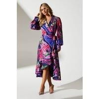 Coast Womens A-Line Maxi Dress Multi Satin Long Sleeve Spring Summer