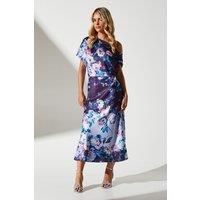 Coast Womens Fit Flare Dress Black Satin Midi Spring Summer