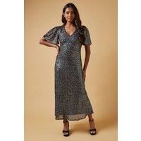 Occaison Sequin Flare Sleeve Midaxi Dress