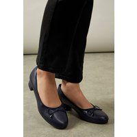 Womens Good For The Sole: Wide Fit Tara Comfort Mini Bow Low Block Heel Court Shoes