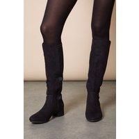 Good For The Sole Natural Black Knee High Boots Womens Day To Night Boots