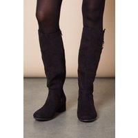 Good For The Sole Natural Black Knee High Boots Womens Day To Night Boots