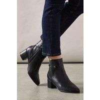 Ahio Medium Block Heel Chelsea Ankle Boots