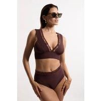Bandage Embellished Trim Cut Out Bikini Top