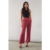 Wallis Womens Dress Pants Berry Petite Regular Fit Flared Smart Trousers