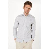 Burton Mens Button-Up Shirt White Collared Geometric Print All Seasons Cotton