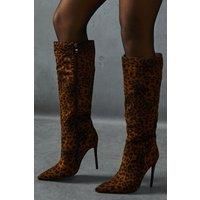 Leopard Print Knee High Boots