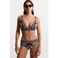 Mirror Print Plunge Bikini Bottoms