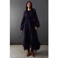Warehouse Navy Midi Dress Womens Daywear Dresses