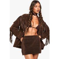 Womens Suede Look Mini Skirt