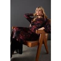 Warehouse Womens Midi Dress Batwing Asymmetric Fringe Multi Spring