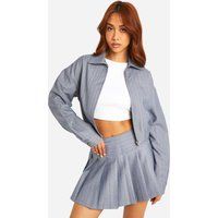 Womens Premium Pinstripe Relaxed Fit Bomber Jacket