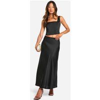 Womens Tall Satin Slip Midaxi Skirt