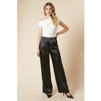 Womens Metallic Wide Leg Trouser