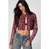 Zebra Hand Embellished Two Tone Scallop Jacket