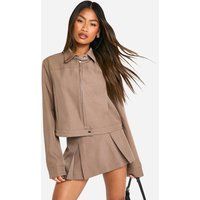 Womens Tailored Pleated Mini Skirt