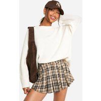 Womens Check Pleat Mini Skirt