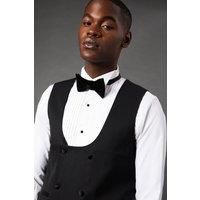 Burton Mens Waistcoat Black Slim Fit Tuxedo Suit Business Formal Workwear