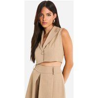 Womens Marl Tailored Cropped Waistcoat