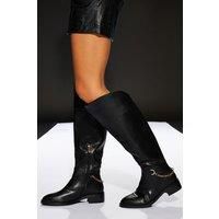 Runway 1.8.1.8 Black Knee High Boots Womens Day To Night Boots