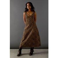 Warehouse Animal Midi Dress Womens Daywear Dresses