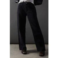 Warehouse Womens Jeans Black Low Rise Wide Leg Denim Comfortable