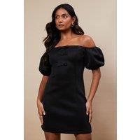 Occasion Satin Bow Scuba Mini Dress