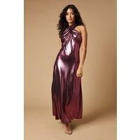 Oasis Womens Fit Flare Dress Berry Sleeveless Petite Formal Wedding Party