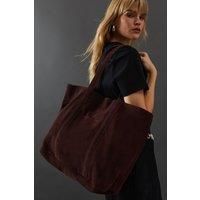 Warehouse Womens Leather Tote Bag Chocolate Sleek Versatile Day To Night