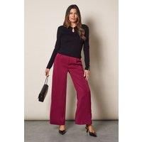 Wallis Burgundy Trousers Womens Going Out Trousers