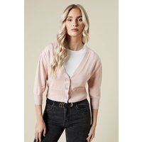 Womens Button Through Cropped Cardigan