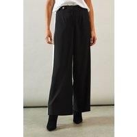 Wallis Womens Wide Leg Trousers Black Versatile High Waisted Machine Washable