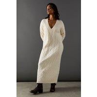 Warehouse Ivory Knitted Dress Womens Casual Dresses