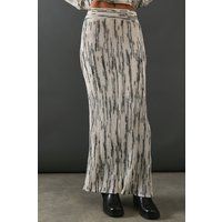 Warehouse Women's Space Dye Knitted Midaxi Skirt in Ivory | Size: Small