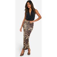 Womens Leopard Print Midaxi Skirt