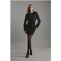 Tailored Sequin Cropped Blazer