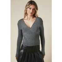 Womens Wrap Detail Knitted Top