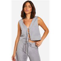 Womens Tie Front Tailored Waistcoat