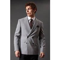 Mens Essential Double Breasted Blazer - Light Grey - 46R