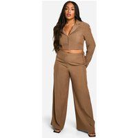 Womens Plus Seam Detail Wide Leg Tailored Trouser