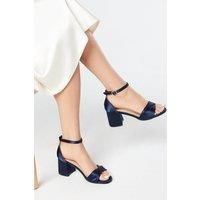Wallis Womens Court Heel Navy Mid Block Open Toe Strap Occasion Chic