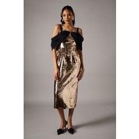 Coast Rose Gold Pencil Dress Womens Going Out Dresses